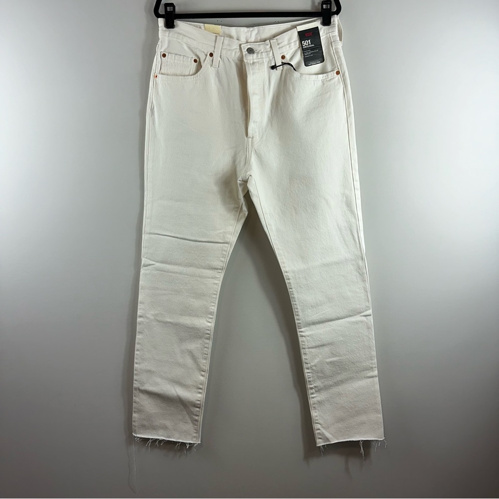 Levi's 501 High-Rise Straight White Women's Jeans